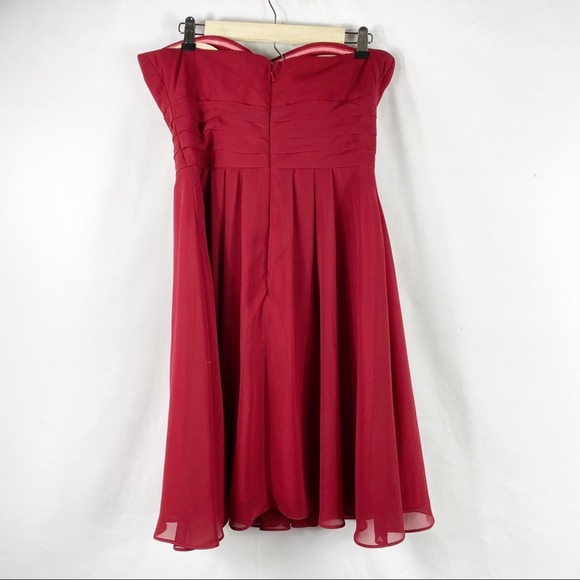 BILL LEVKOFF Cranberry Chiffon  Dress in Size 10 - Picture 4 of 4